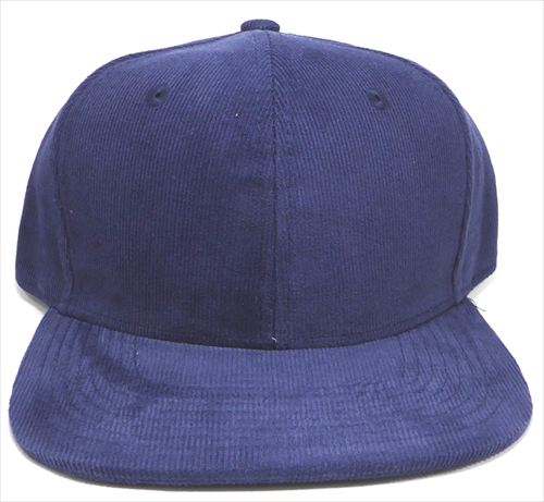 august caps CORDUROY Blank Snapback Caps - Solid - Navy