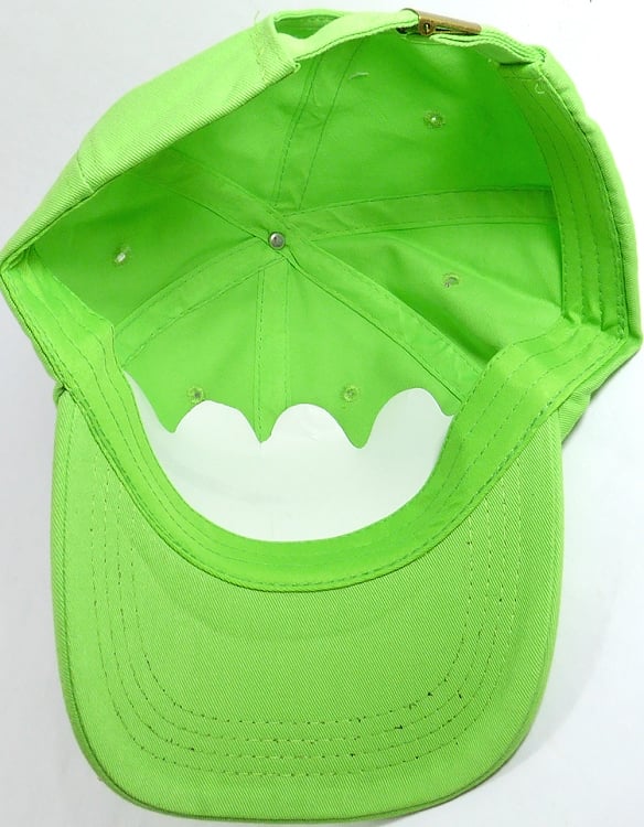 august caps Washed 100% Cotton Plain Baseball Cap-GLD MTL Buckle - Lime GRN