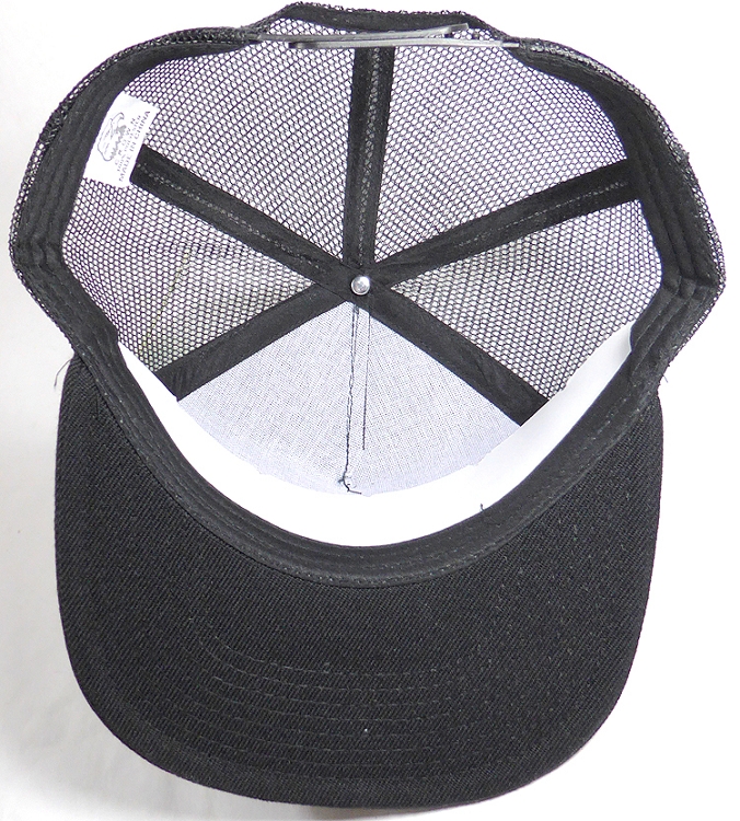 august caps Mesh Trucker 5 Panel Snapback Blank Hats - Solid - Black