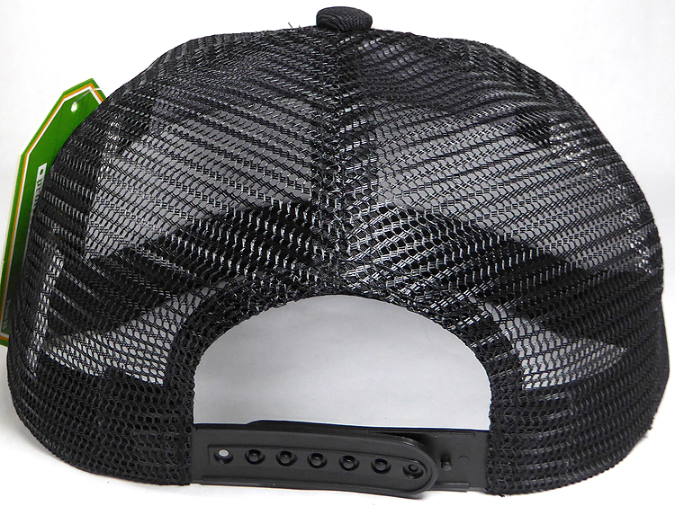 august caps Mesh Trucker 5 Panel Snapback Blank Hats - Solid - Black