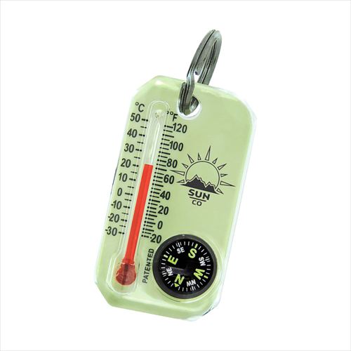 sun company LumaGage Zipper Pull Compass/ Thermometer