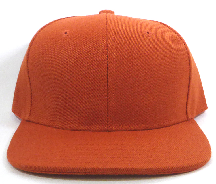 august caps Wholesale Blank Snapback Hats & Caps - Dark Orange