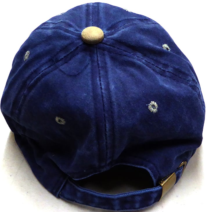 august caps Pigment Dyed Cotton Plain Baseball Cap-GLD MTL Buckle - NVY KHA