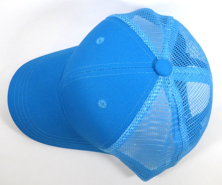 august caps KIDS Junior 6 panel Plain Mesh Baseball Snapback Caps - T.Blue