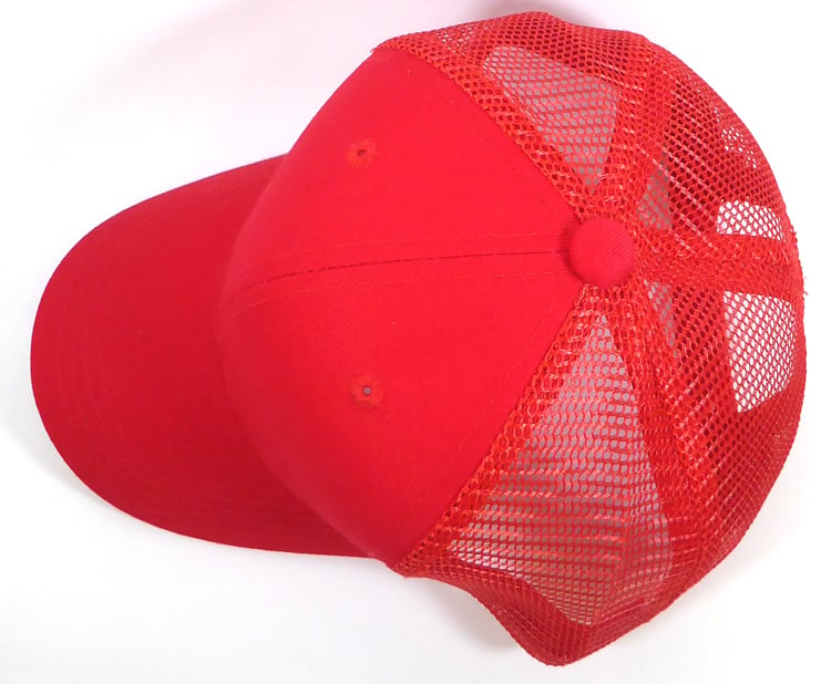 august caps KIDS Junior 6 panel Plain Mesh Baseball Snapback Caps - Red