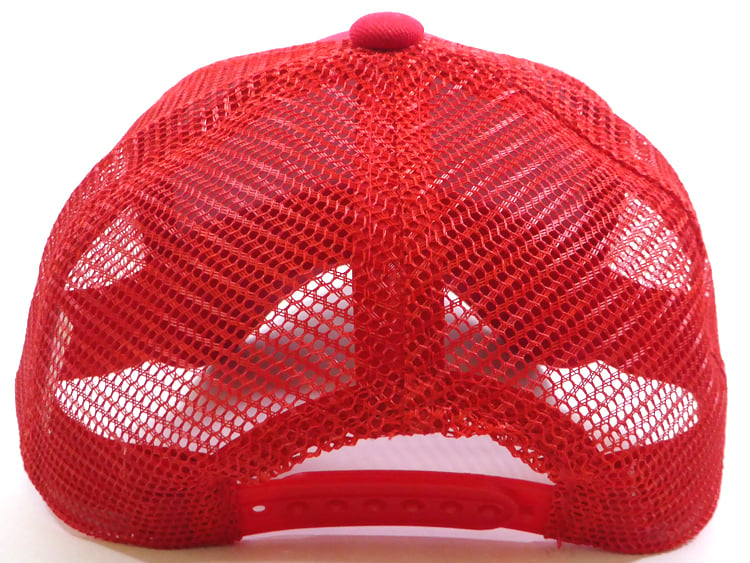 august caps KIDS Junior 6 panel Plain Mesh Baseball Snapback Caps - Red