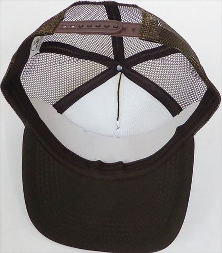 august caps Mesh Trucker 5 Panel Curved Snapback Blank Hats - Brown