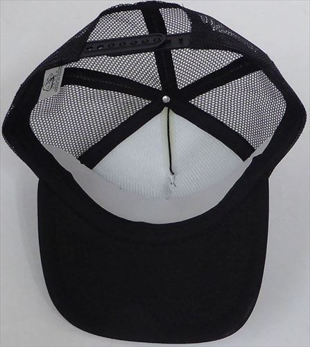 august caps Mesh Trucker 5 Panel Curved Snapback Blank Hats - BLACK