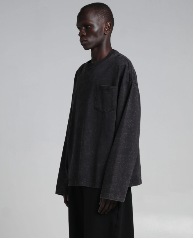 shaka wear 7.5oz Acid Wash Pocket Tee Long Sleeve