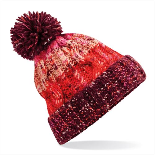 beechfield Corkscrew pom pom beanie