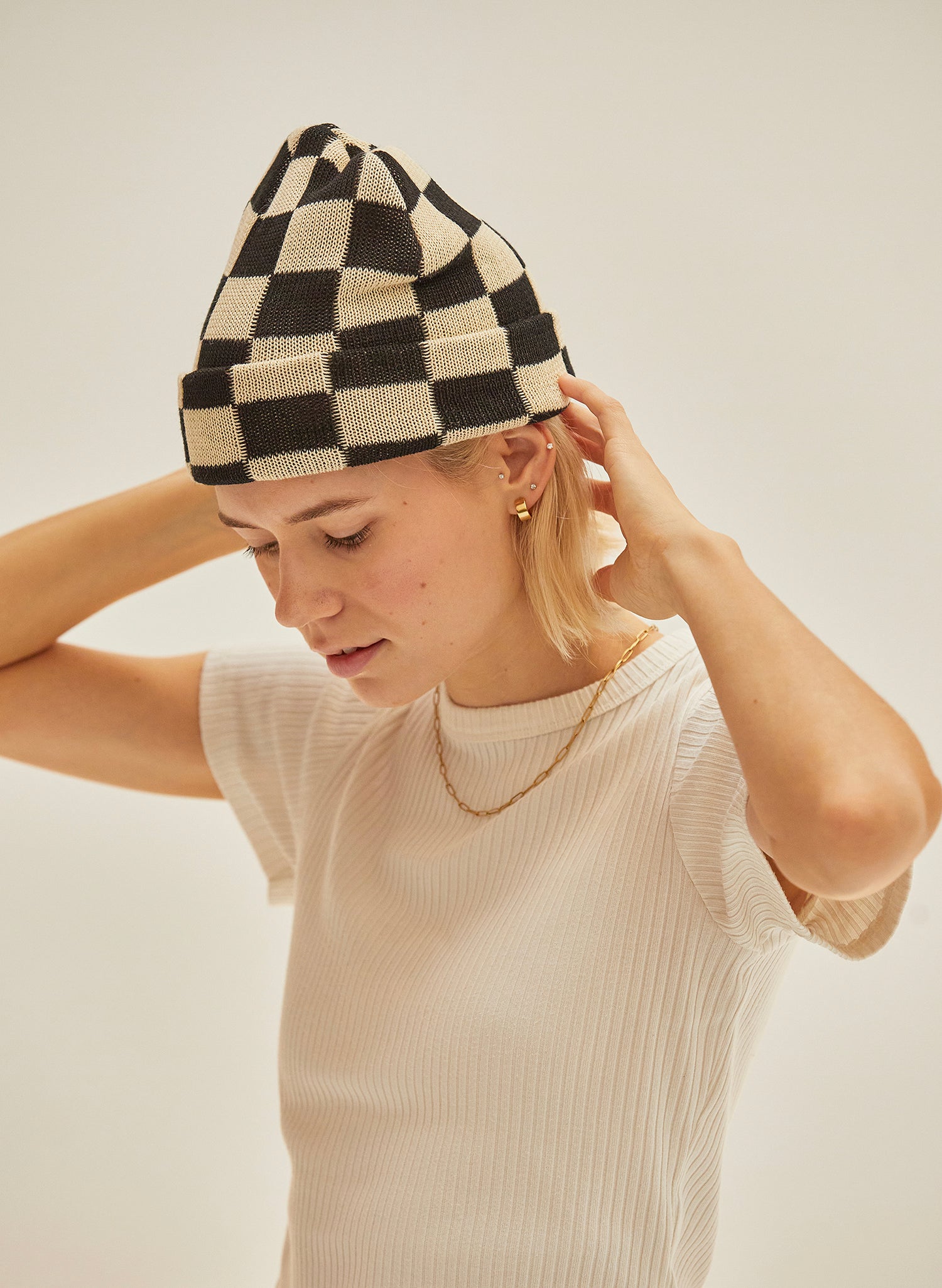 weld mfg Checkerboard Slacker Beanie