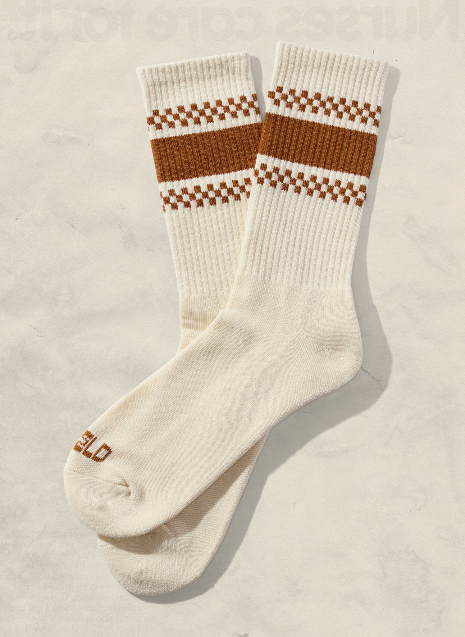 weld mfg Checkerboard Striped Crew Socks