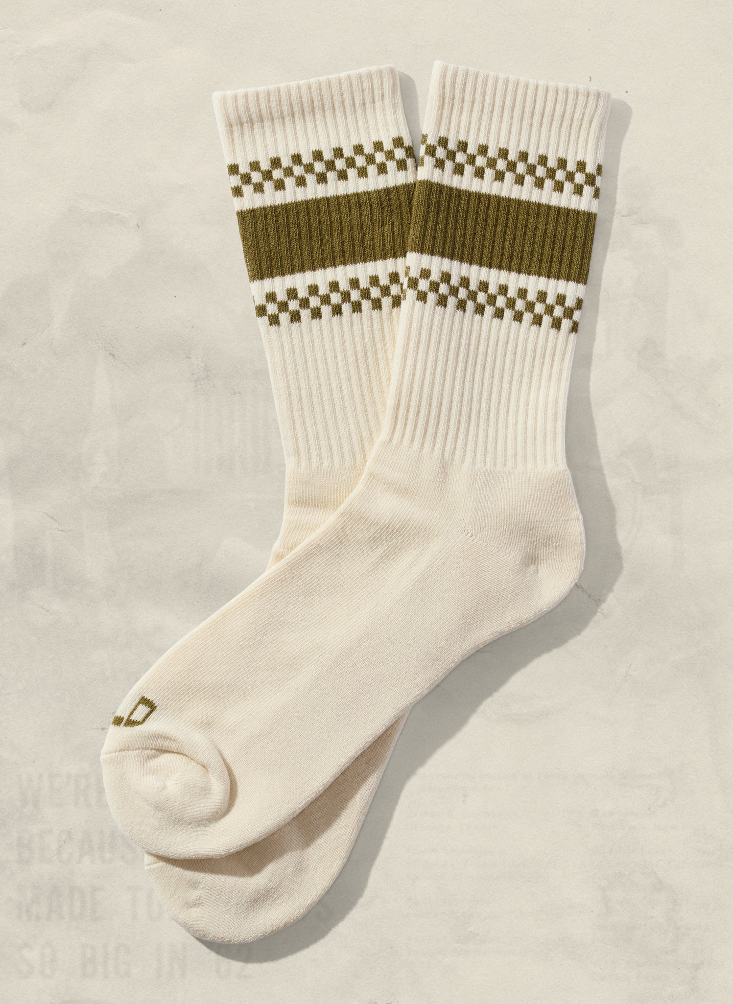 weld mfg Checkerboard Striped Crew Socks