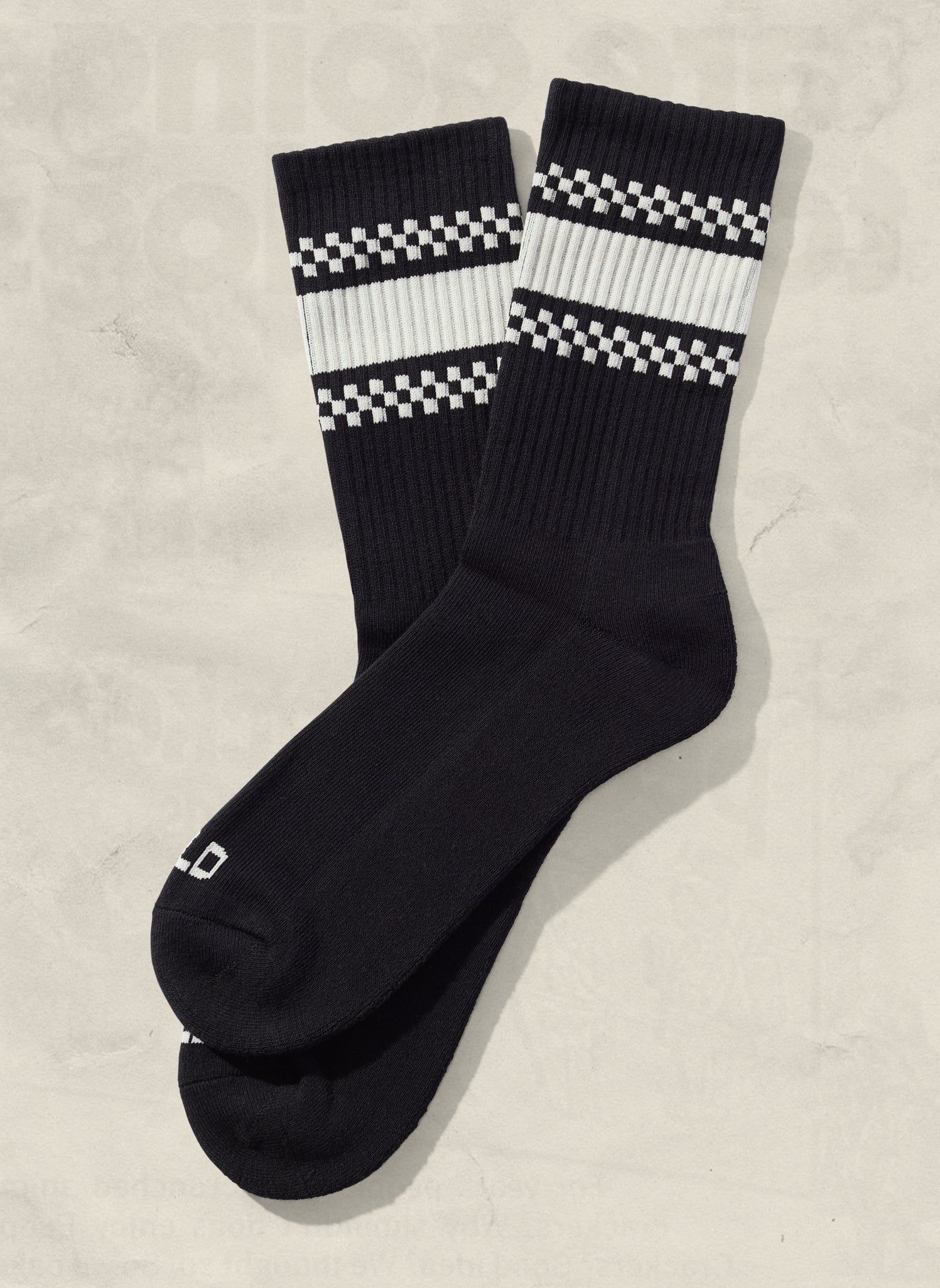 weld mfg Checkerboard Striped Crew Socks