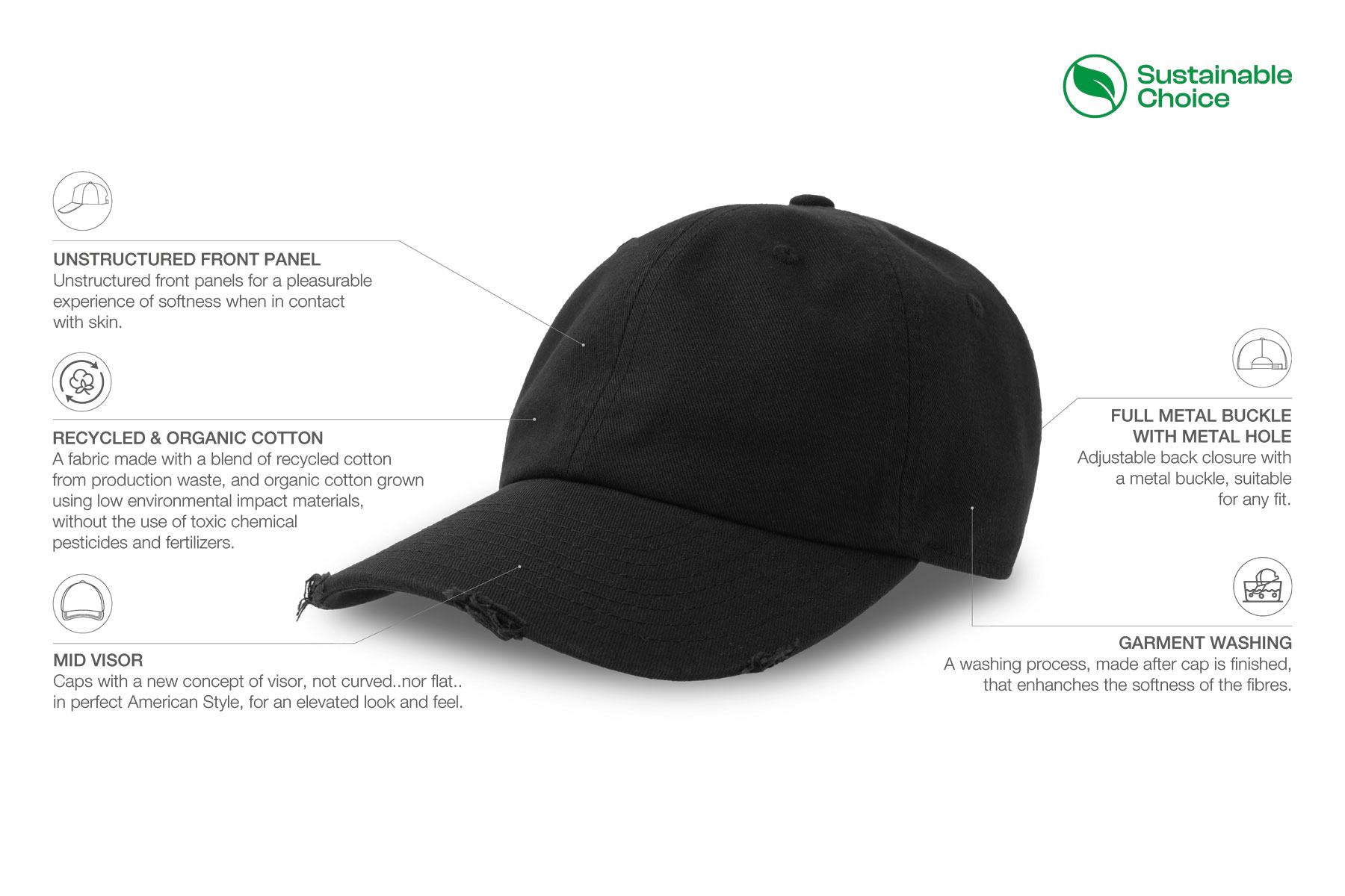 atlantis headwear DAD HAT DESTROYED-S