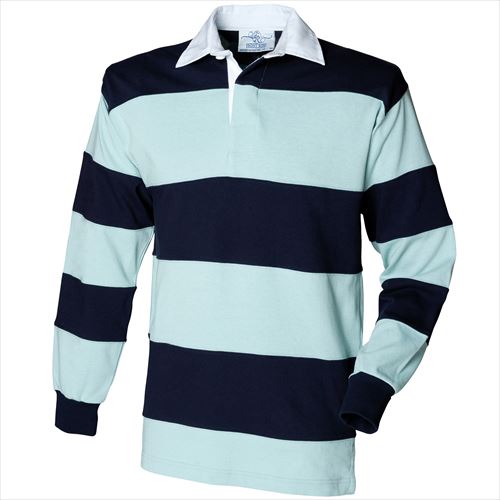 front row Sewn stripe long sleeve rugbyshirt