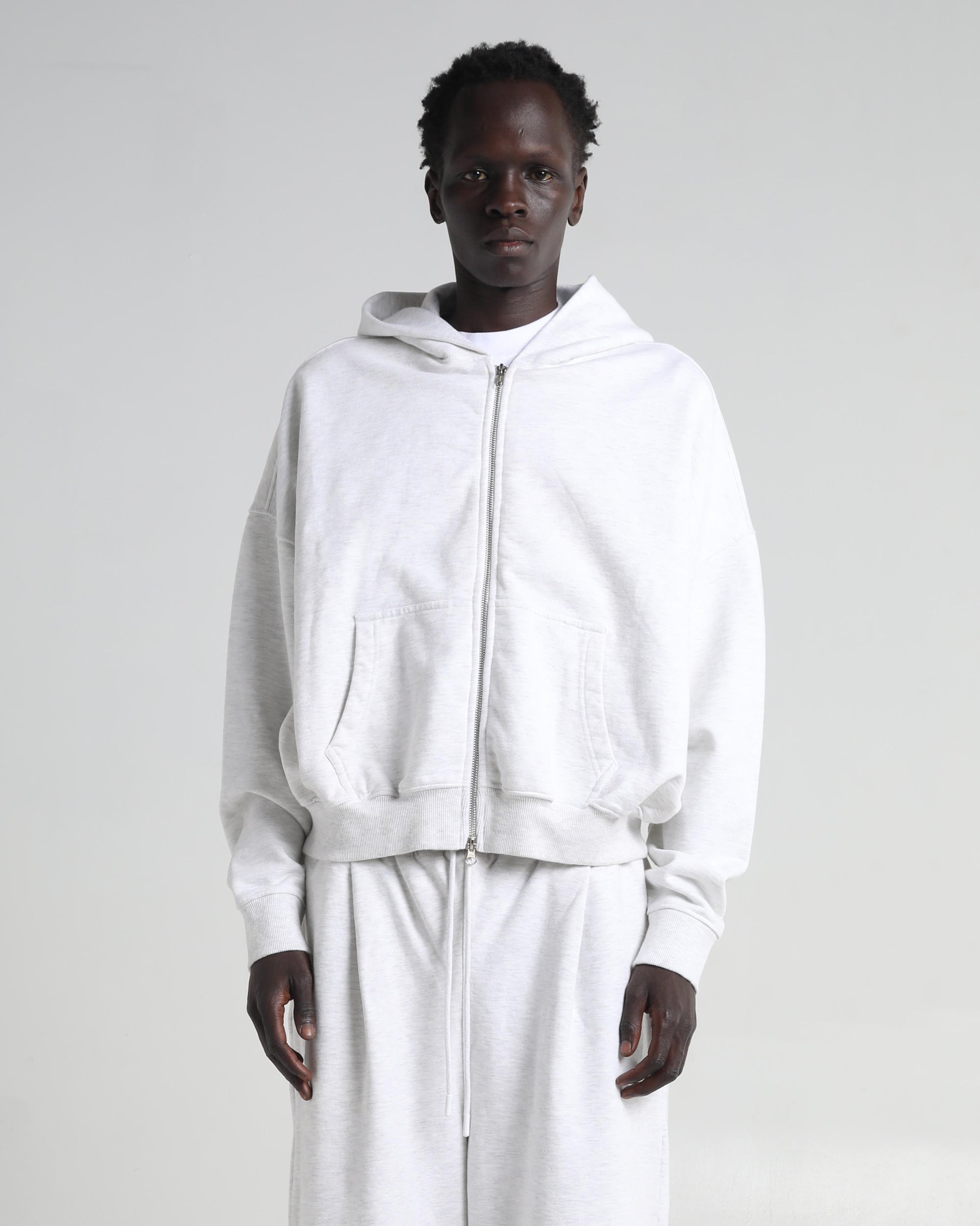 shaka wear Cropped Double Zip Hoodie