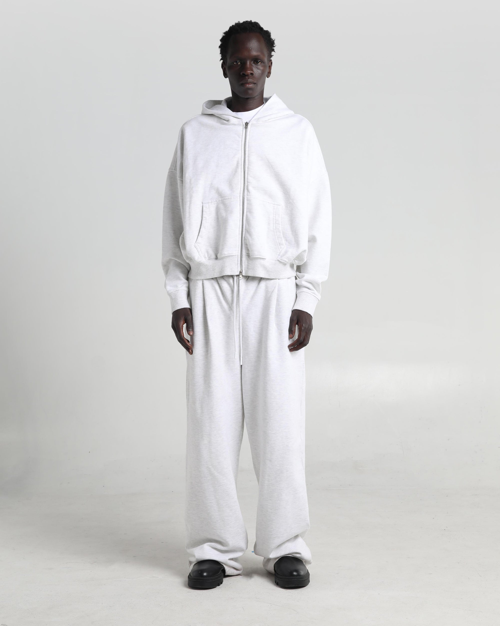 shaka wear Cropped Double Zip Hoodie