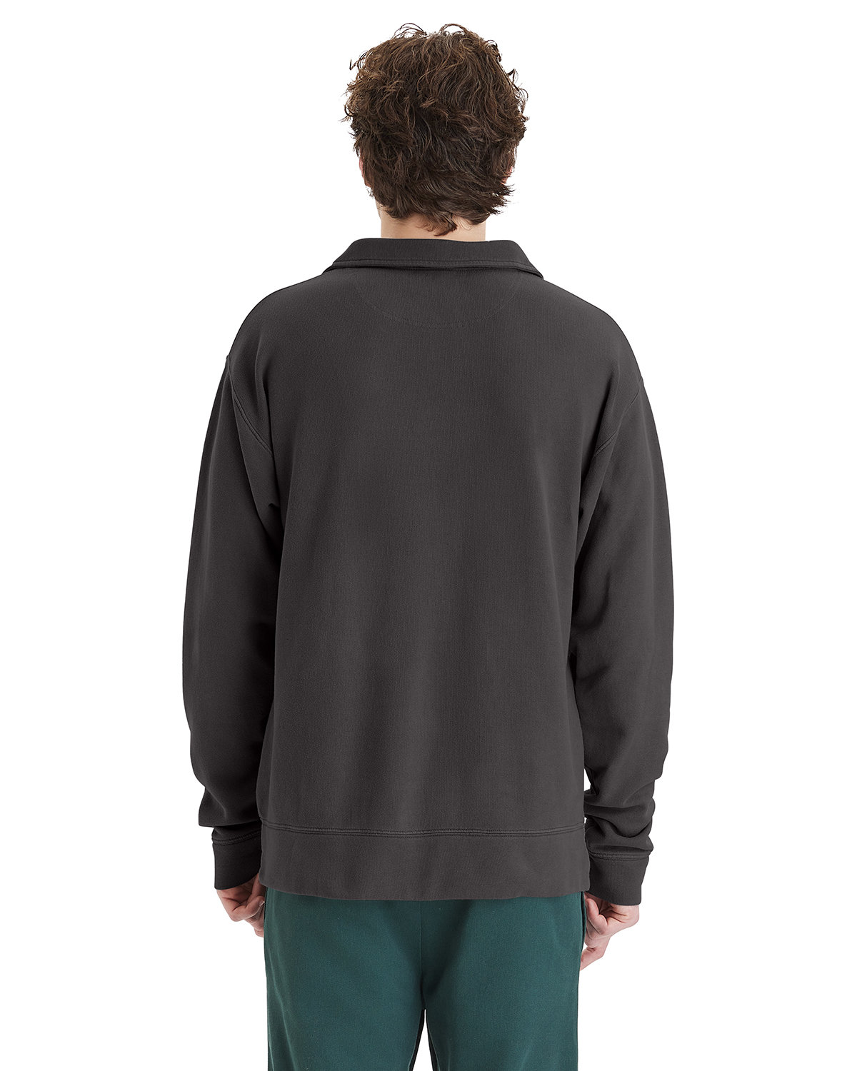 comfortwash by Hanes Unisex Garment Dye Polo Collar Sweatshirt
