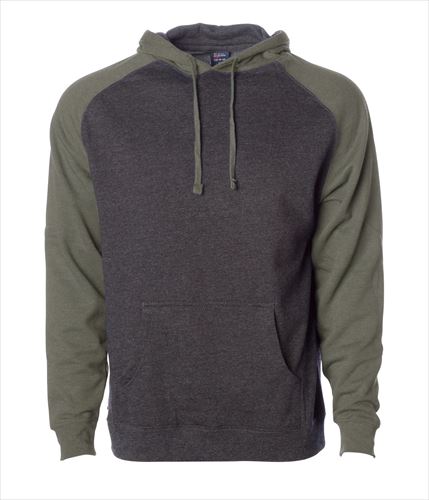 independent trading Mens 2-tone raglanpullover hood