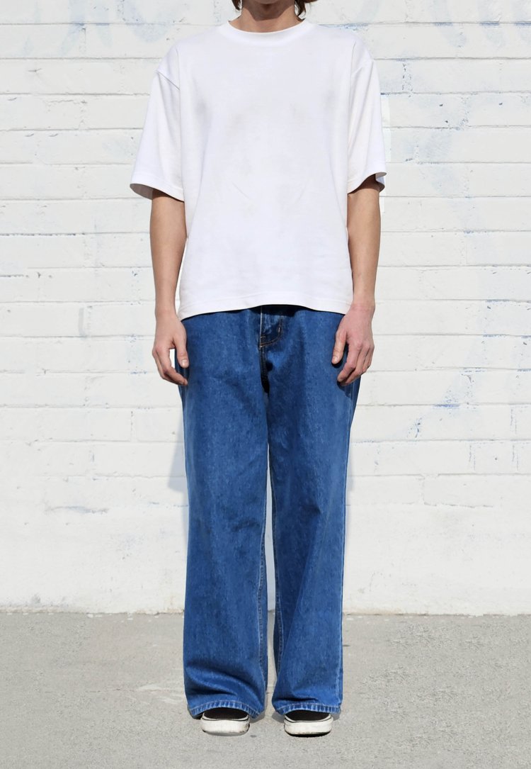 neo blue Medium Blue Super Baggy Jeans