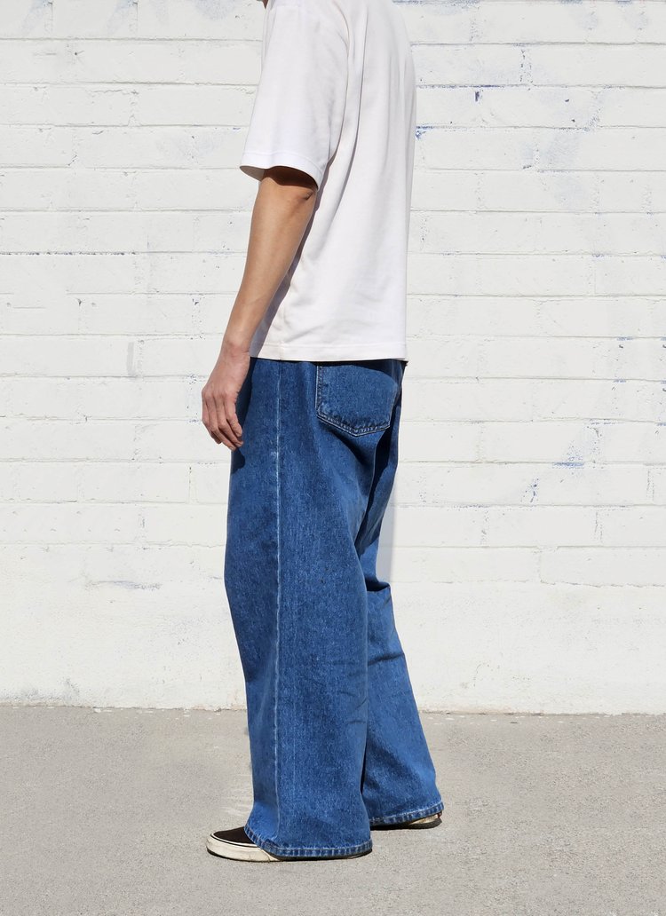 neo blue Medium Blue Super Baggy Jeans
