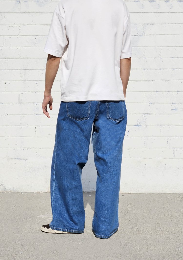 neo blue Medium Blue Super Baggy Jeans