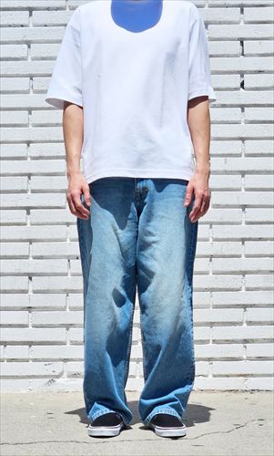 neo blue Tinted Fade Medium Blue Baggy Jeans
