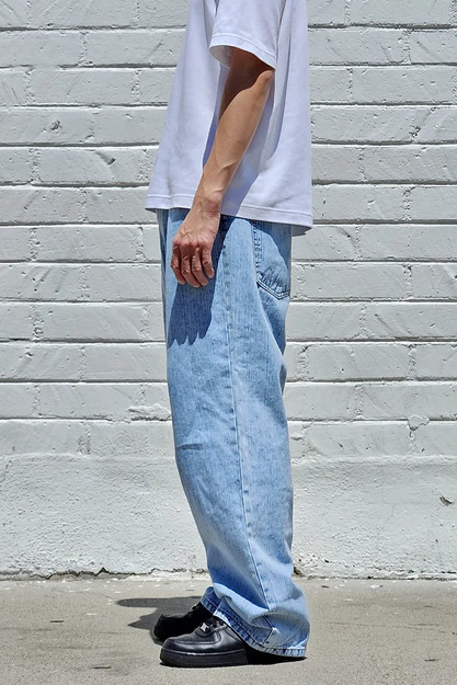 neo blue Pastel Blue Baggy (vertical grain/slub)