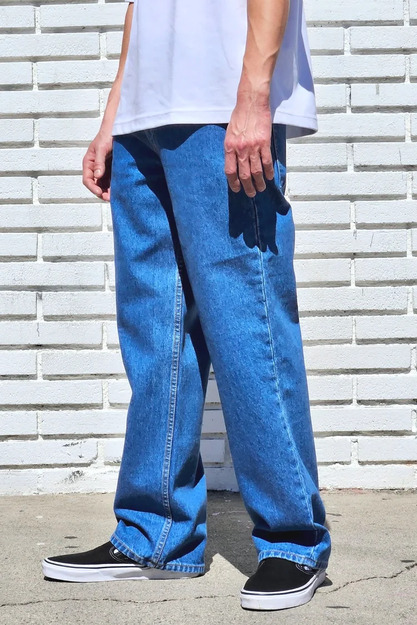 neo blue Medium Blue Baggy (vertical grain/slub)