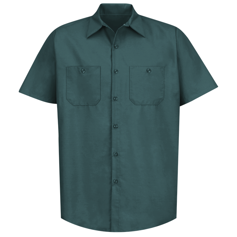 red kap MENS SS SPRUCE GRN POPLIN WRK SHIRT