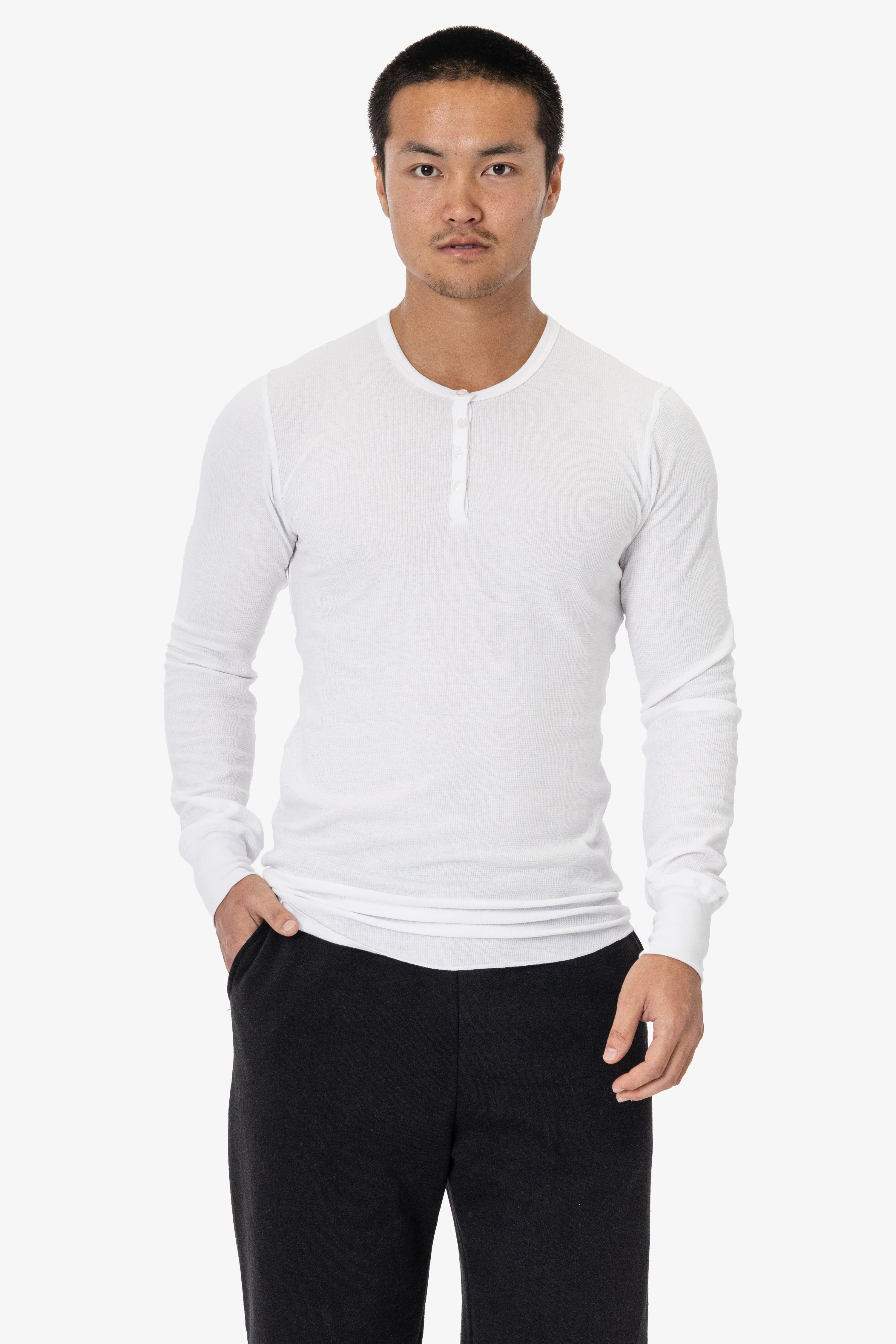 los angeles apparel L/S Baby Thermal Henley