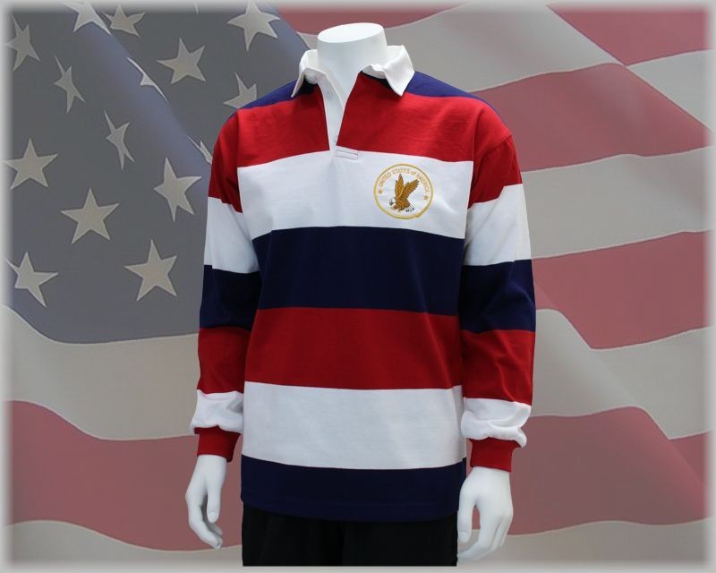 columbia knit Mns Patriotic Rugby Red White Navy