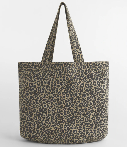 westford mill Leopard print canvas shopper