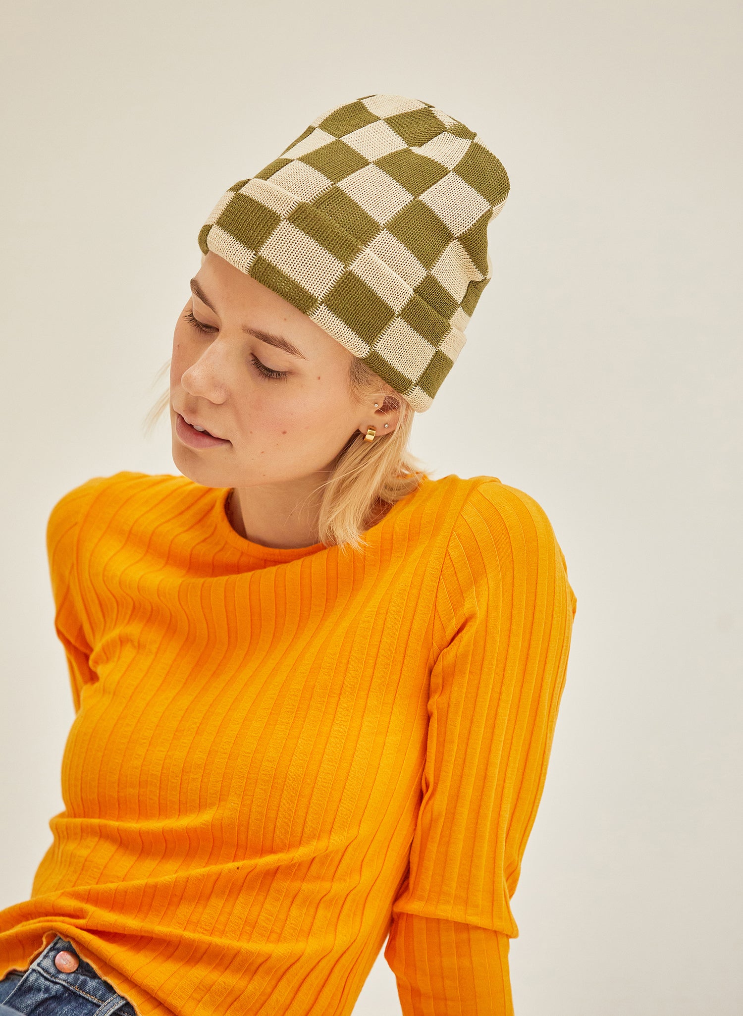 weld mfg Checkerboard Hemp Slacker Beanie