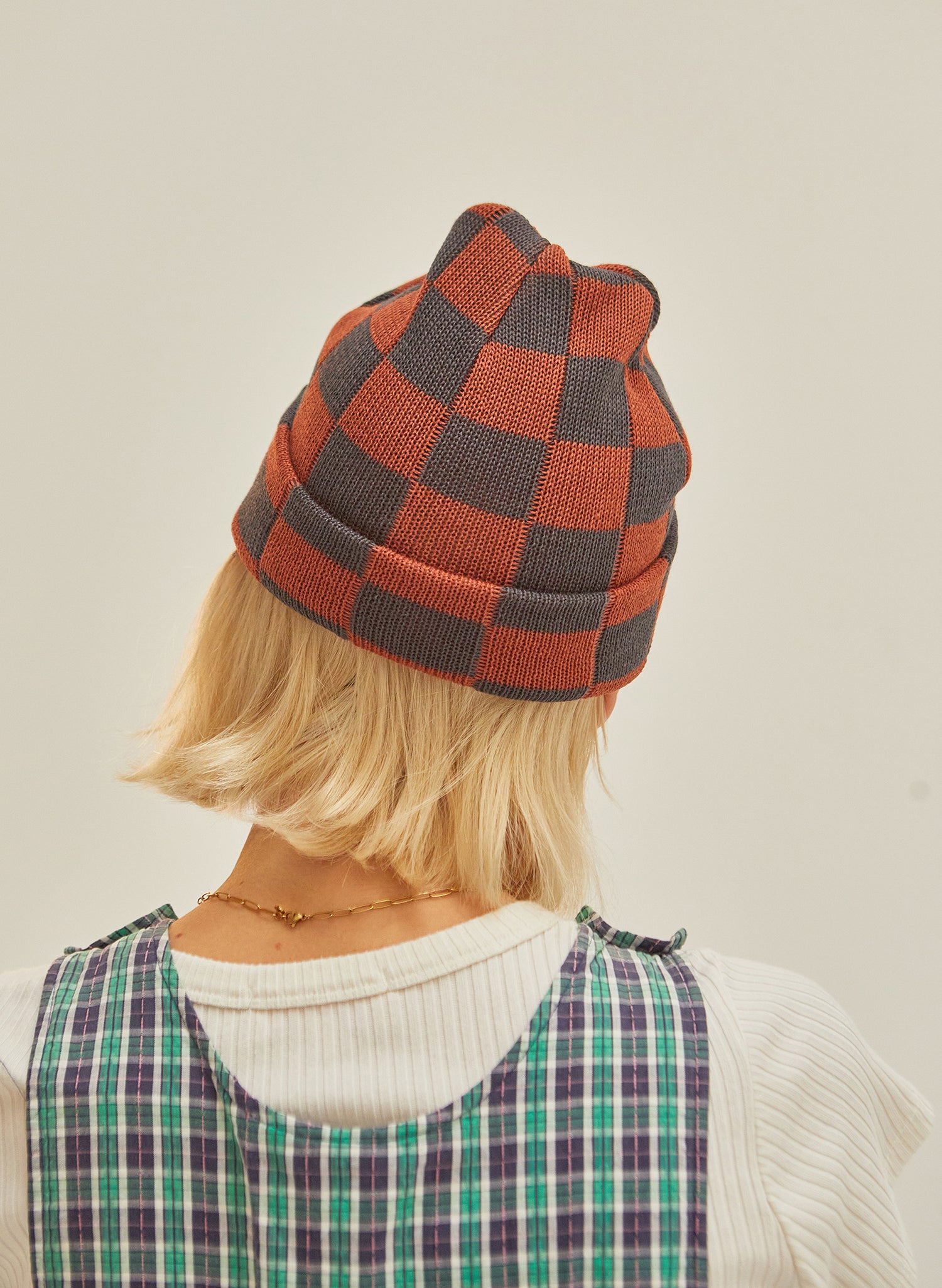 weld mfg Checkerboard Hemp Slacker Beanie