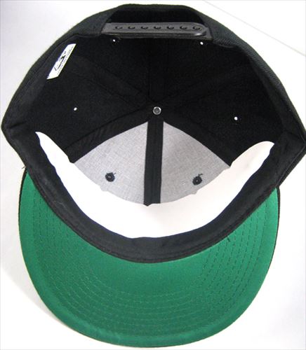 august caps Blank Plain Vintage Snapback FlatBill/Green Underbill Hat