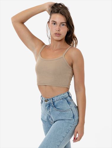 los angeles apparel Baby Rib Spaghetti Crop Tank VIAOS(Viatransports ...