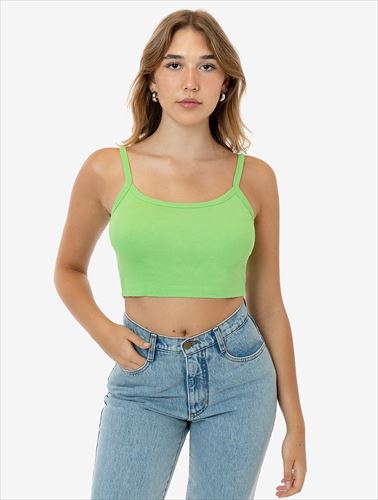 los angeles apparel Baby Rib Spaghetti Crop Tank VIAOS(Viatransports ...