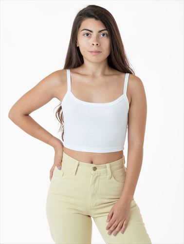 los angeles apparel Baby Rib Spaghetti Crop Tank VIAOS(Viatransports ...